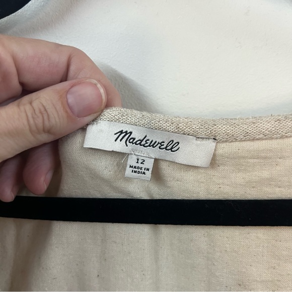 Madewell V Neck Button Down Linen Blend Romper - Picture 7 of 13